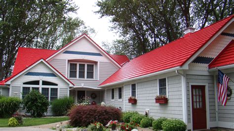 country style red metal roof house color combinations|dark grey metal roof.